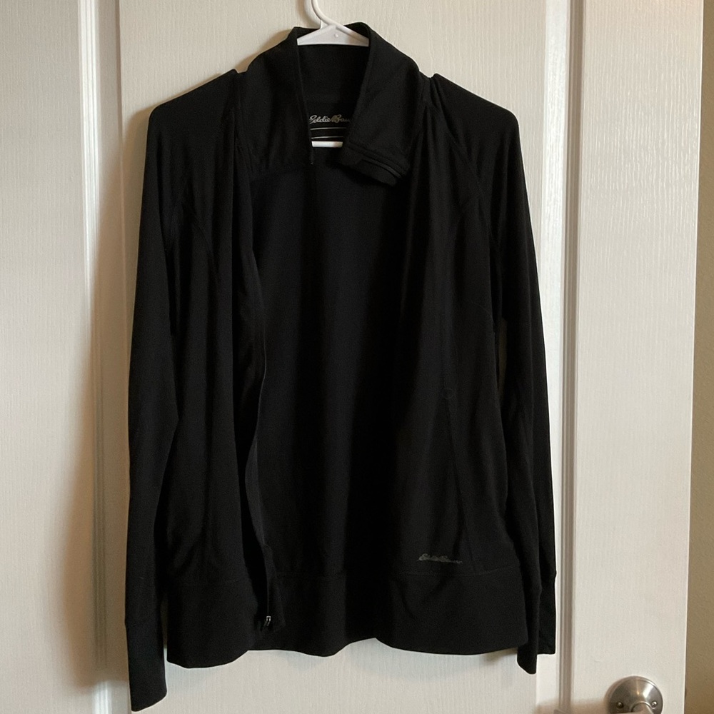 Black lightly worn Eddie Bauer track jacket